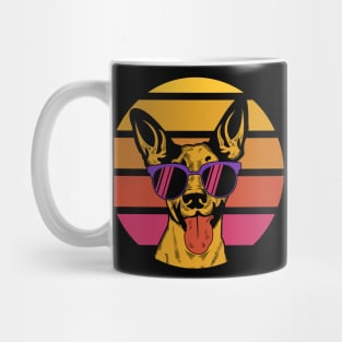 Dog Sunset Retro. hoodie and Mug